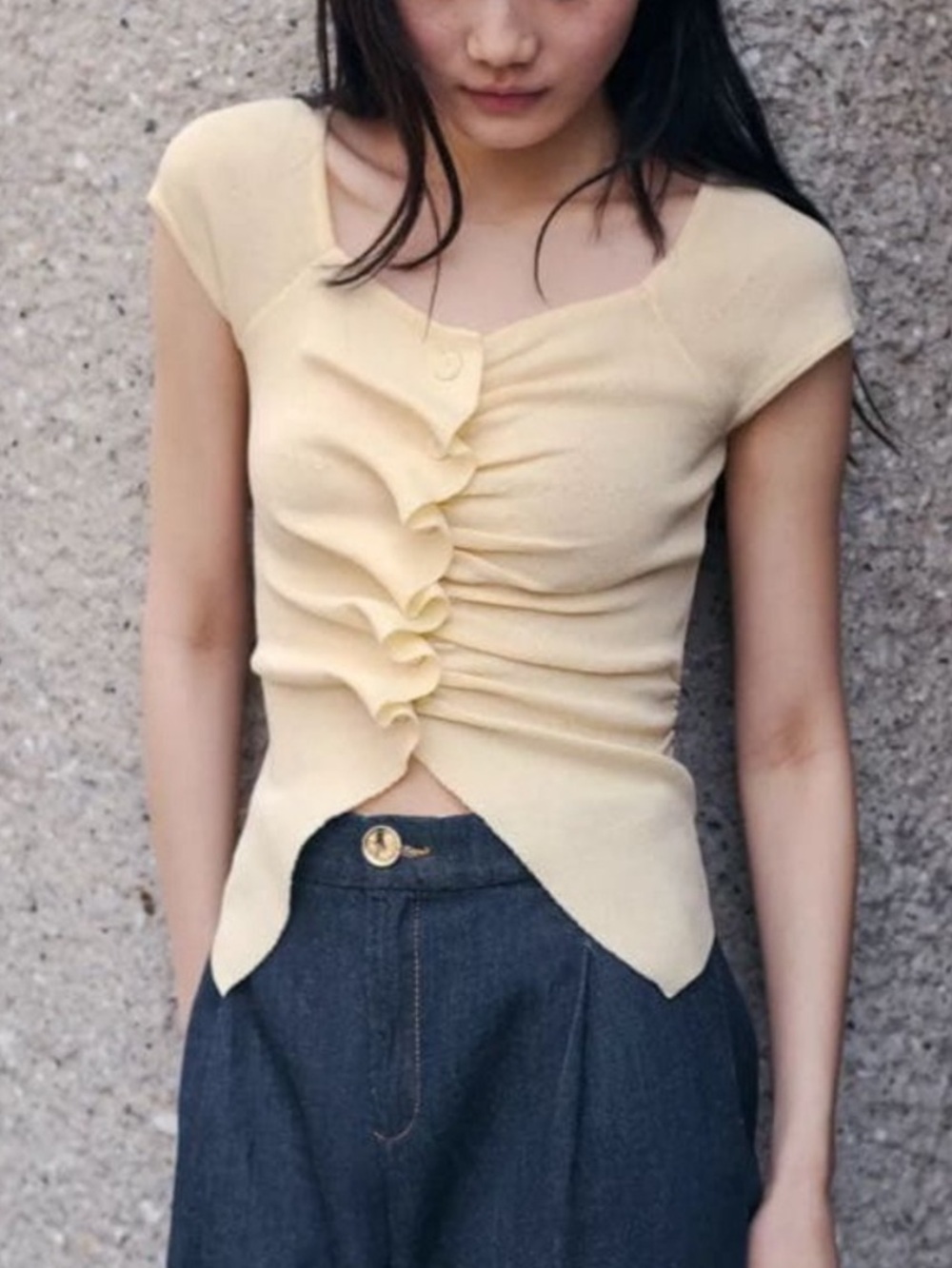 Zara Ruched Knit Top - Picture 5 of 10